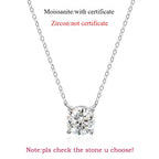 Smyoue 1-5CT Rose Gold Color Moissanite Necklace for - silver color / Zircon Not Cert / 3ct 9mm, silver color / Zircon Not Cert / 2ct 8mm, silver color / Zircon Not Cert / 1ct 6.5mm, silver color / Moissanite Cert / 1.5ct 7.5mm, silver color / Moissanite Cert / 5ct 11mm, silver color / Moissanite Cert / 3ct 9mm, silver color / Moissanite Cert / 2ct 8mm, silver color / Moissanite Cert / 1ct 6.5mm, silver color / Zircon Not Cert / 1.5ct 7.5mm, silver color / Zircon Not Cert / 5ct 11mm