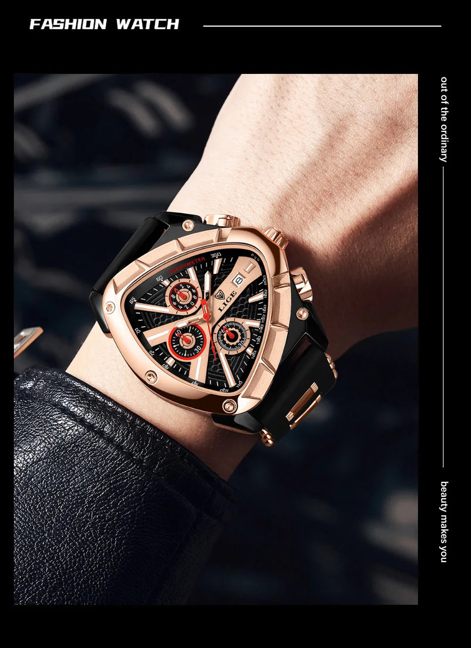 Lige Watch for Men Chronograph Casual Fashion.