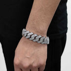 Collier ras du cou lourd Hip Hop Two Stone 20mm 2