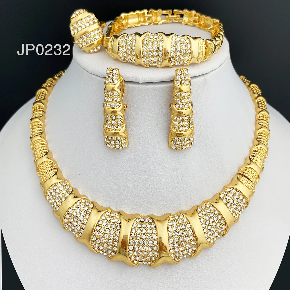 Dubai Jewelry Set For Women 18K Gold Plated Luxury.