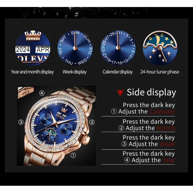 Olevs 6695 NEW Men's Watches Full Multifunctional.