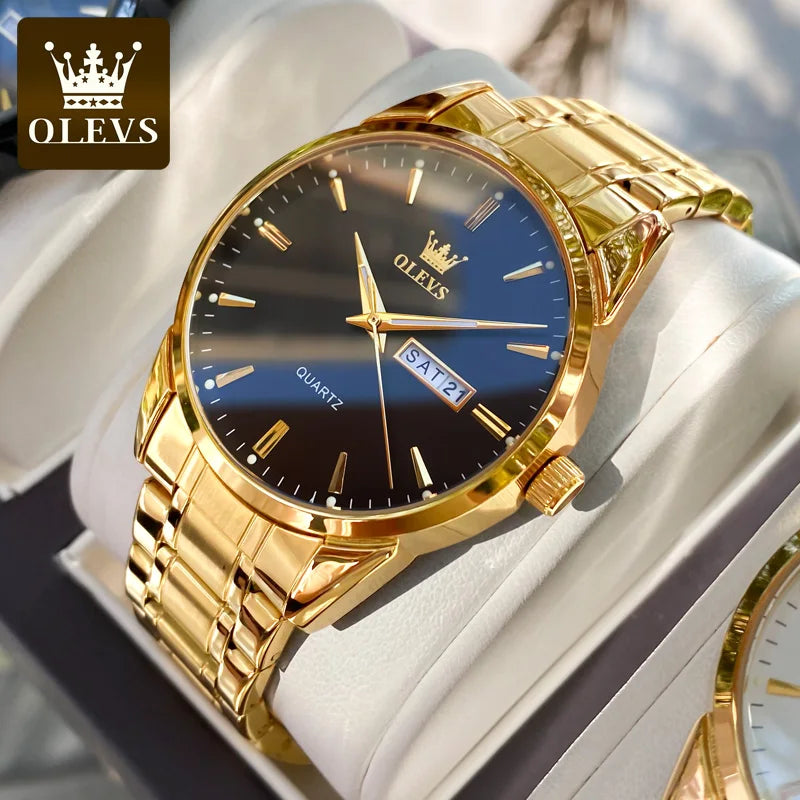 OLEVS Men Watches Waterproof Stainless Steel Quartz