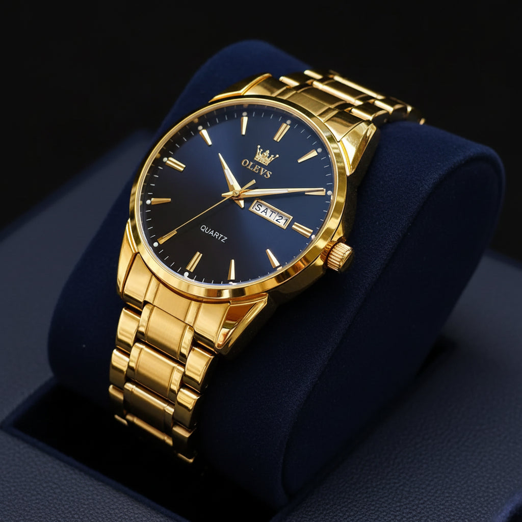 OLEVS Men Watches Waterproof Stainless Steel Quartz