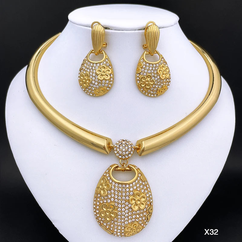 New Necklace And Earrings Set Unique Dubai Fashion