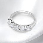 White Gold D Color 4mm Moissanite Ring for Women 1.5CT