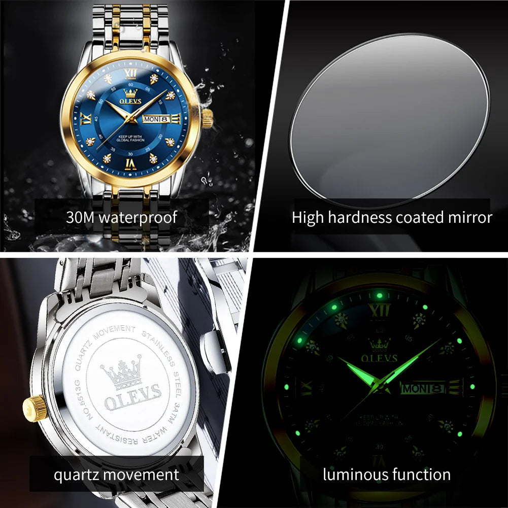OLEVS 5513 Mens Watch Original Fashion Brand Quartz