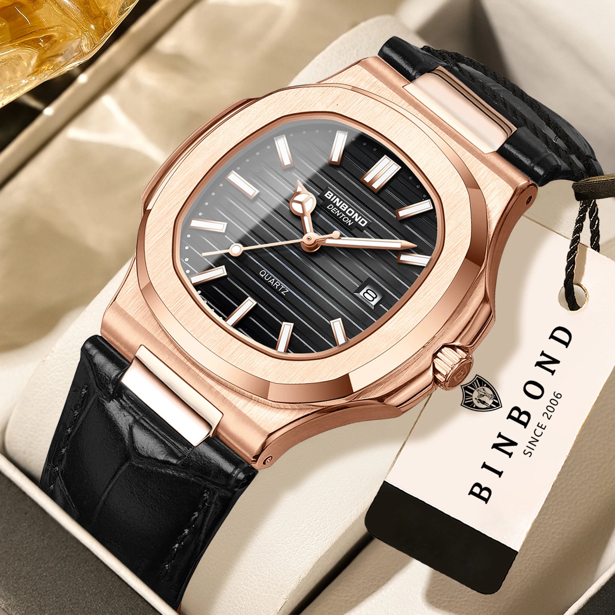 BINBOND precise quartz wristwatches for men luxury - 4