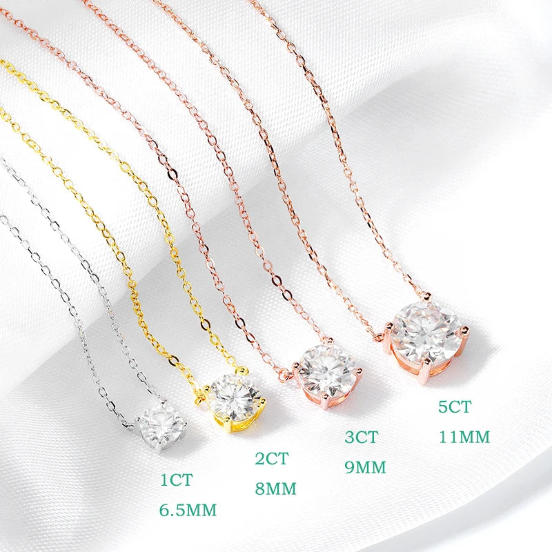 Smyoue 1-5CT Rose Gold Color Moissanite Necklace