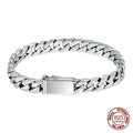 100% S925 Sterling Silver Bracelet 8MM Punk S925