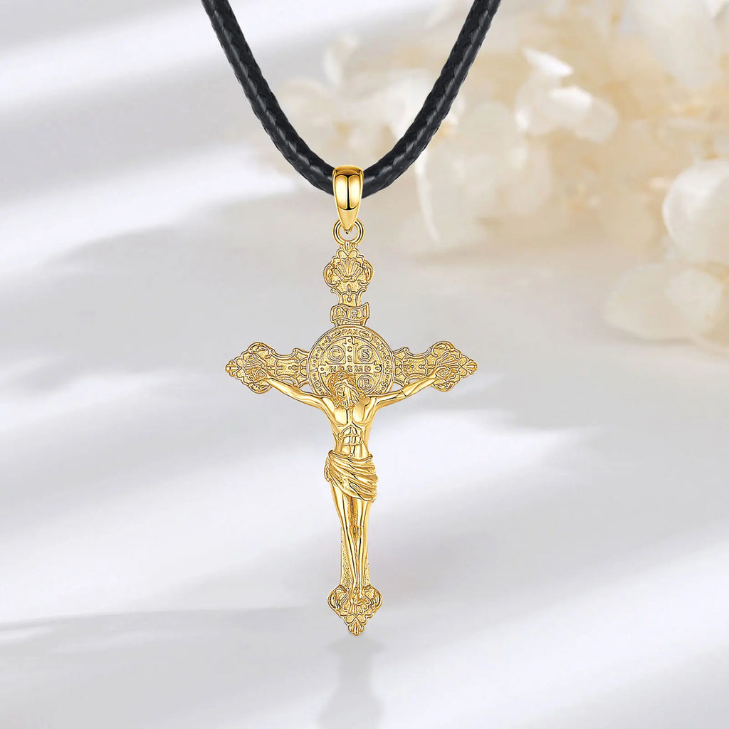 Eudora 925 Sterling Silver Jesus Cross Necklace.