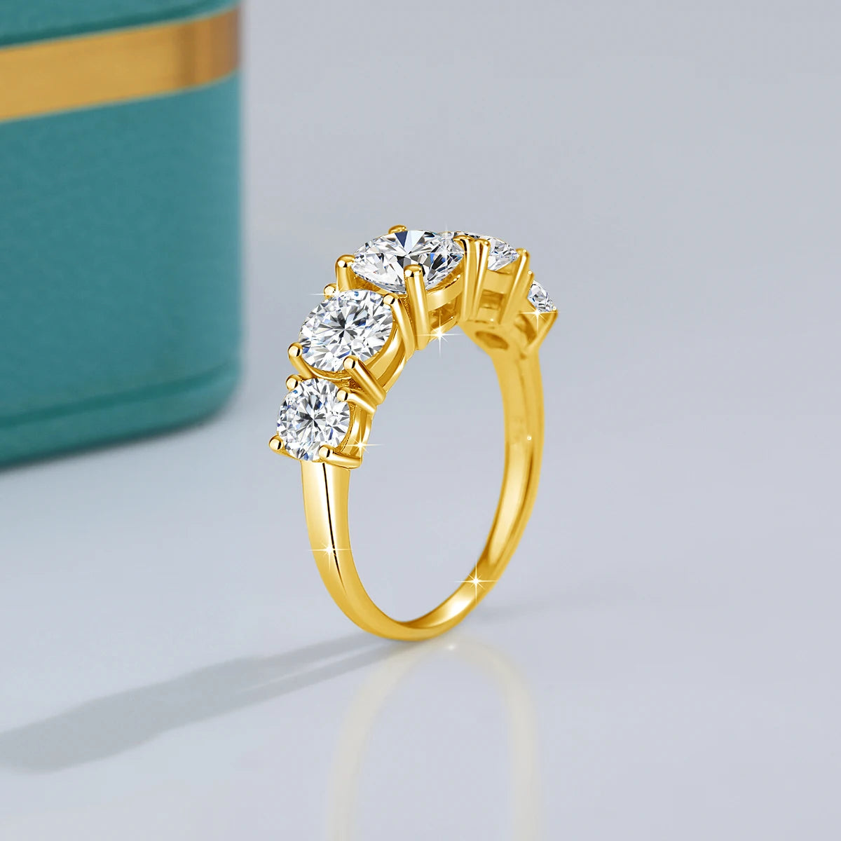 18k Plated 3.8CTW Genuine Moissanite Rings for