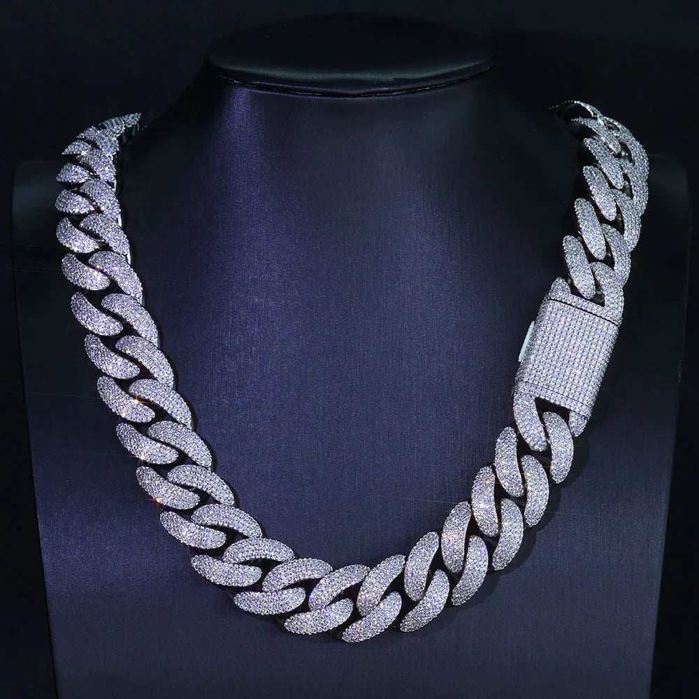 Bling Zircon Cuban Link Chain for Men Iced out.
