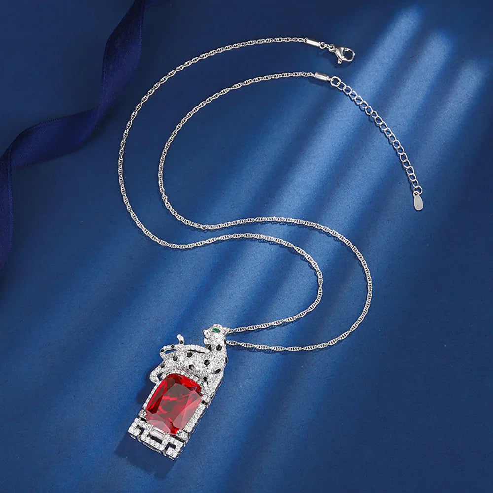 Vintage 15*20mm Ruby Gemstone Necklace Pendant