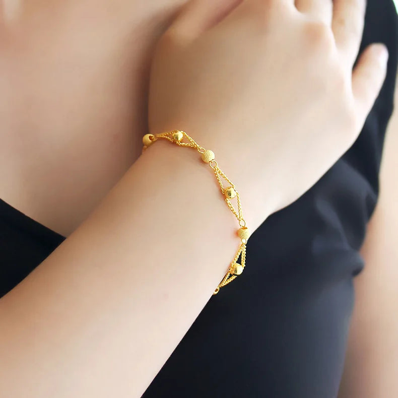 14k Gold Figaro Chain Bracelet for Women Gift