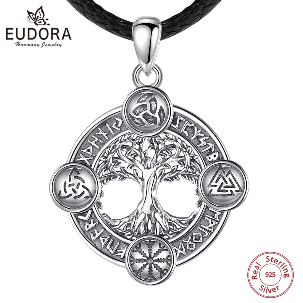 Eudora 925 Sterling Silver Tree of Life Necklace.