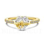 NEW 925 Sterling Silver Romantic Heart Bow Ring