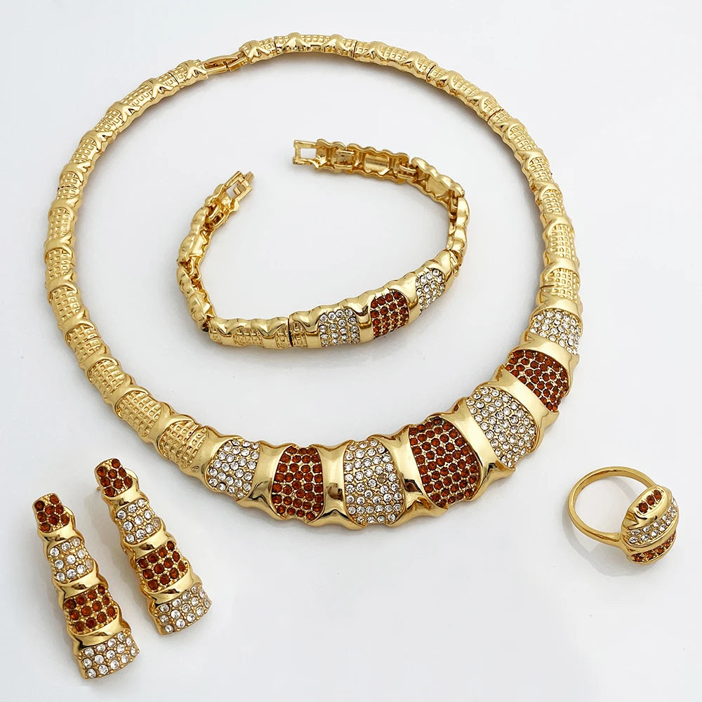 Dubai Jewelry Set For Women 18K Gold Plated Luxury.