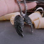 Stainless Steel Classic Angel Wings Necklace Men's