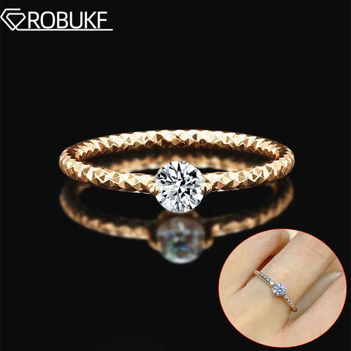 0.3ct Moissanite Ring for Women 18k White Gold.