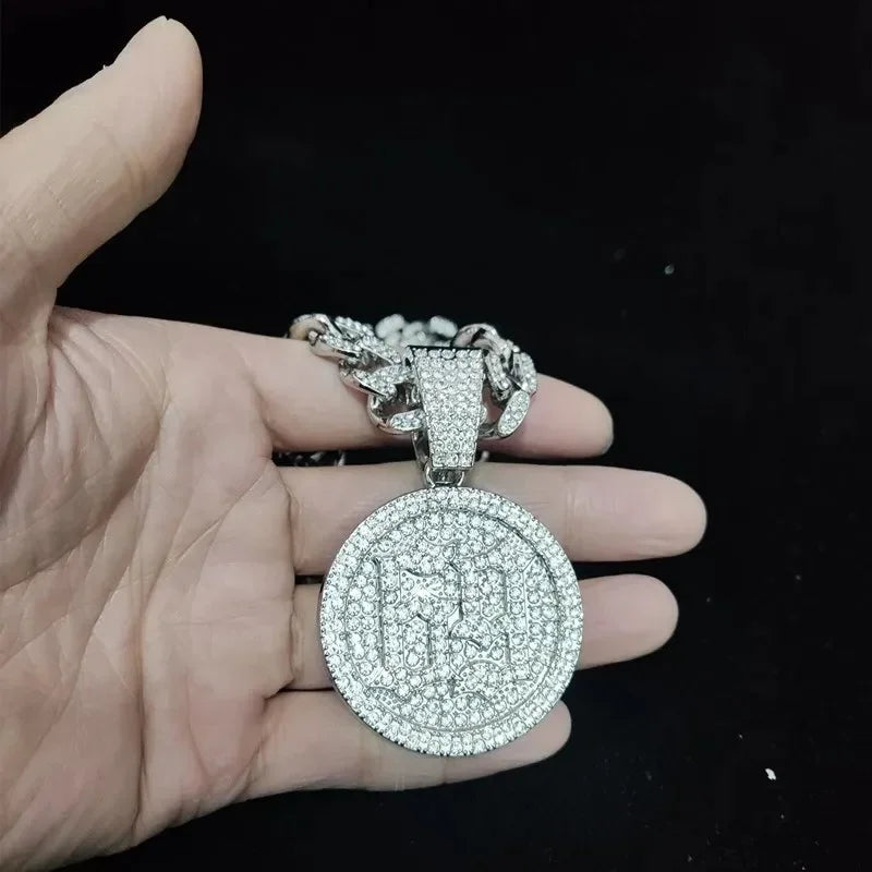 Men Women Hip Hop Number 69 Pendant Necklace Cryst