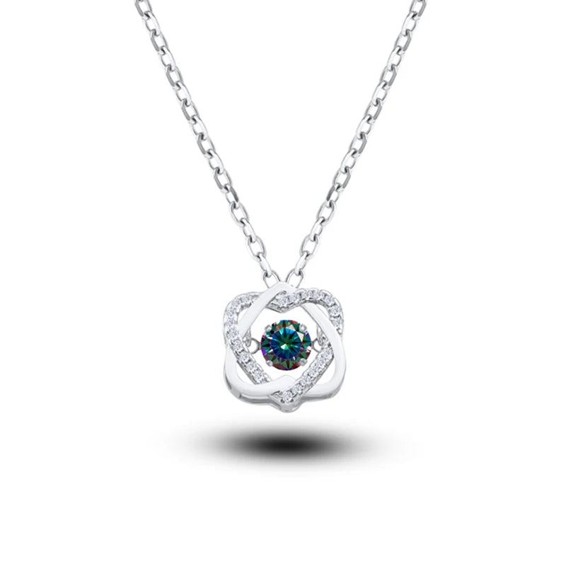 0.5ct GRA Moissanite Necklace for Women Sparkling - rainbow / China Mainland