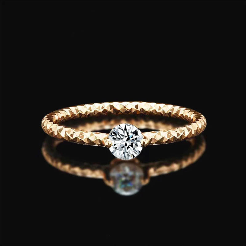 0.3ct Moissanite Ring for Women 18k White Gold.