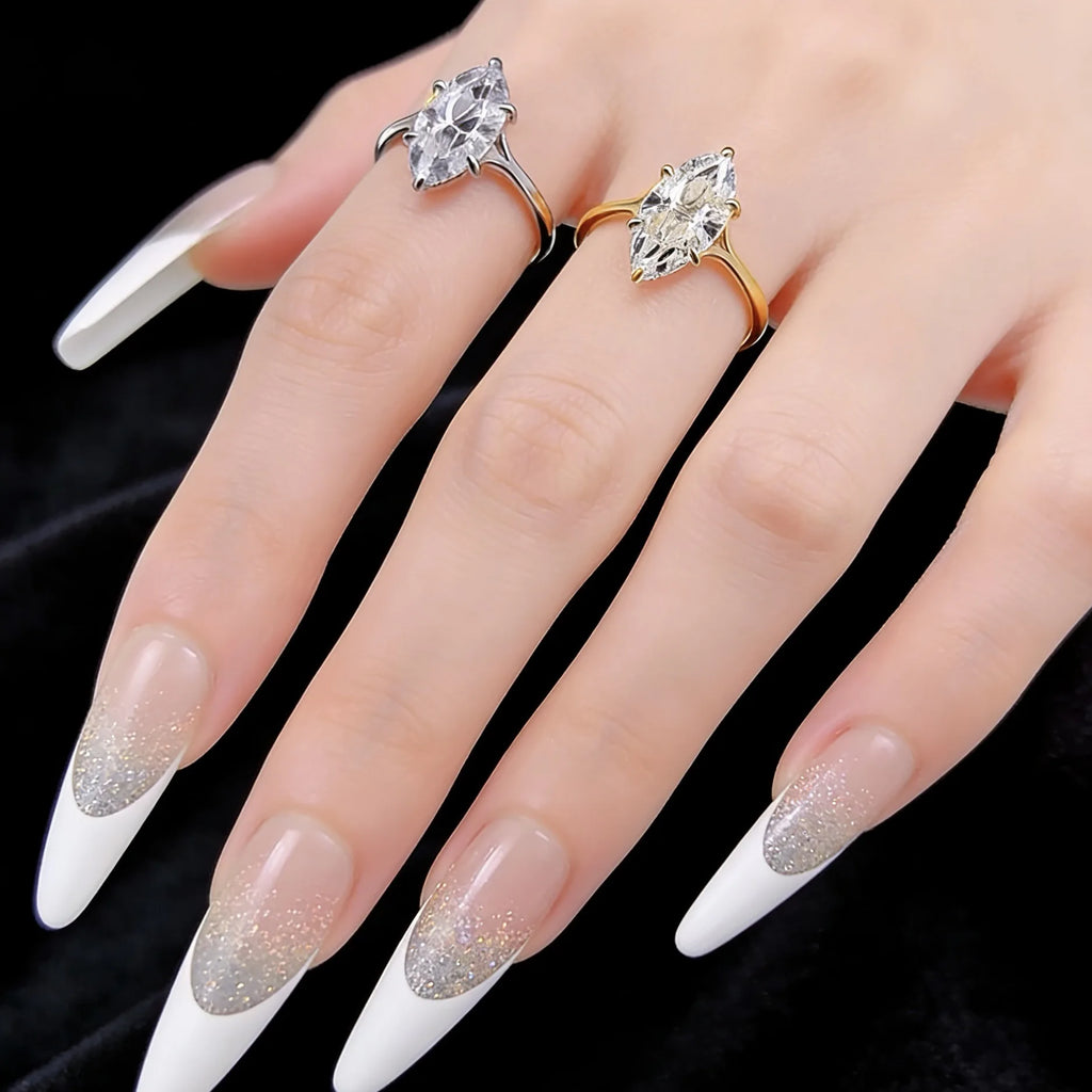 Moissanite Ring silver 925 sterling gold plated