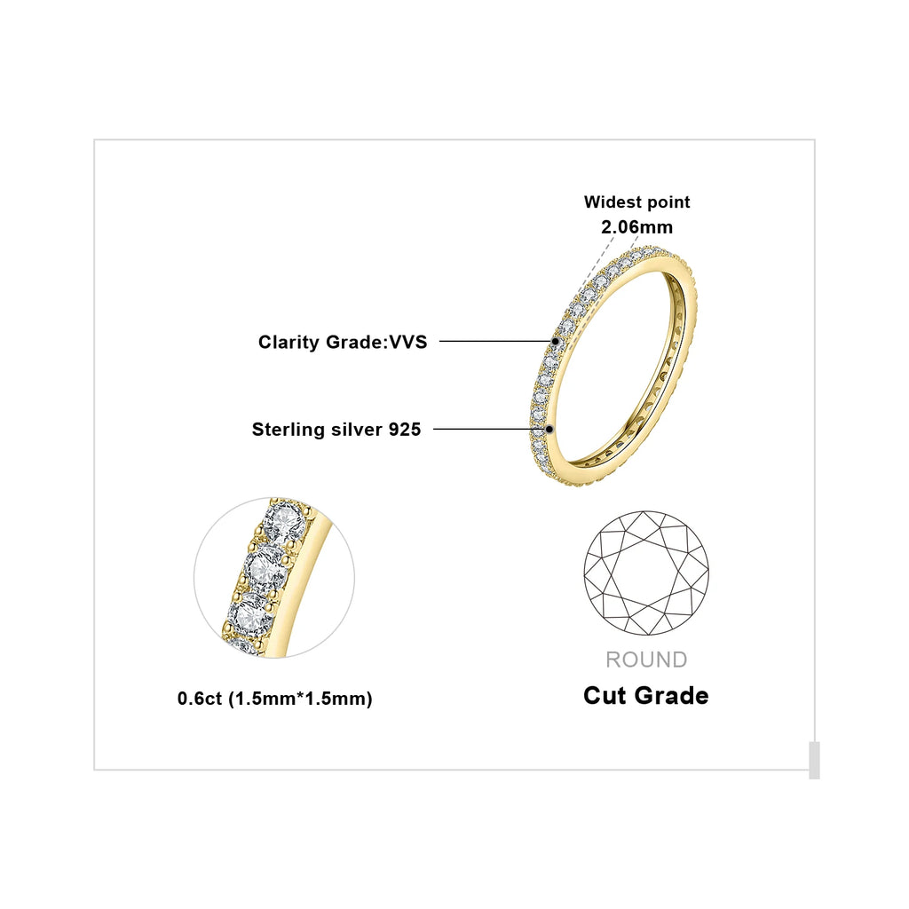 JewelryPalace Moissanite D Color Eternity Total 0.6ct