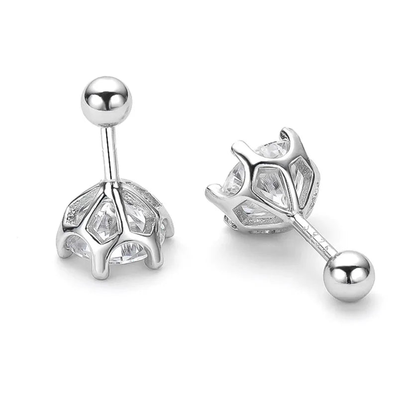 Gica Gema 0.5-2ct Moissanite Screw Stud Earrings D