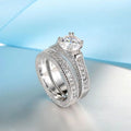 LYEE CYEE Elegant Wedding Engagement Couple Rings Set - WHITE / 5 / United States, WHITE / 8 / United States, WHITE / 9 / United States, WHITE / 6 / United States, WHITE / 7 / United States