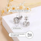 Boucles d'oreilles halo Moissanite 0.3-1CT couleur D en argent sterling 925