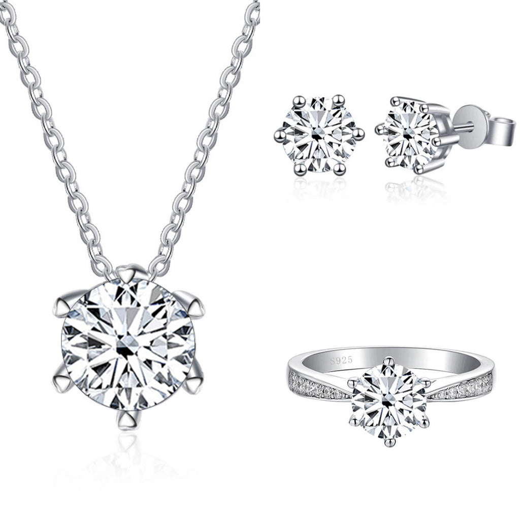 JoyceJelly Moissanite Jewelry Set With 1CT D Color
