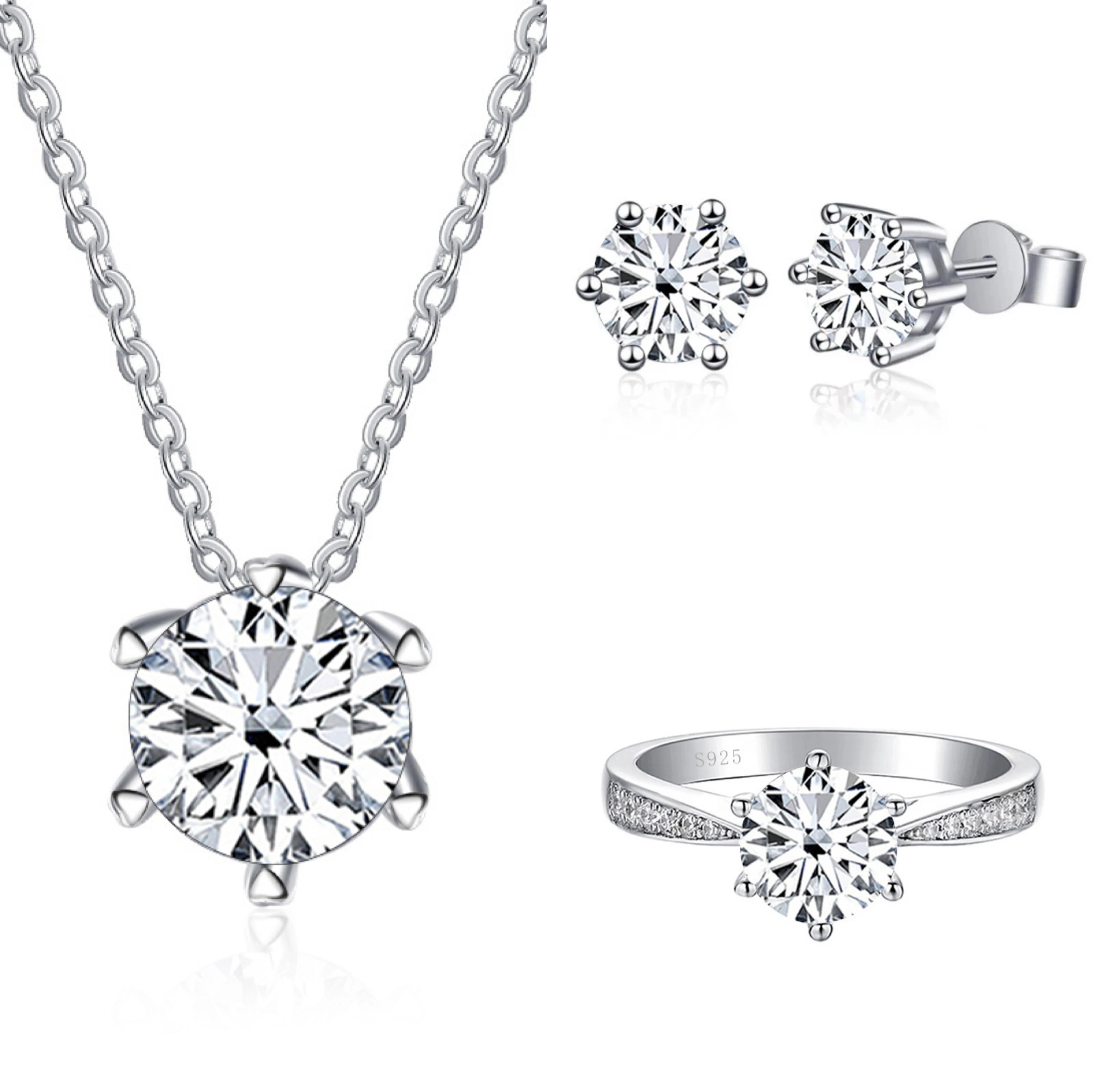 JoyceJelly Moissanite Jewelry Set With 1CT D Color