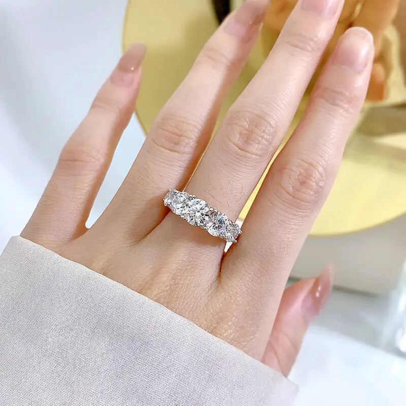 TY 3.6carat D Color Real Moissanite Ring For Women
