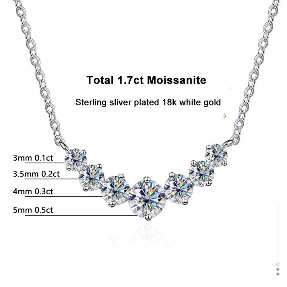 Moissanite Necklace For Woman Wedding Fine Jewely