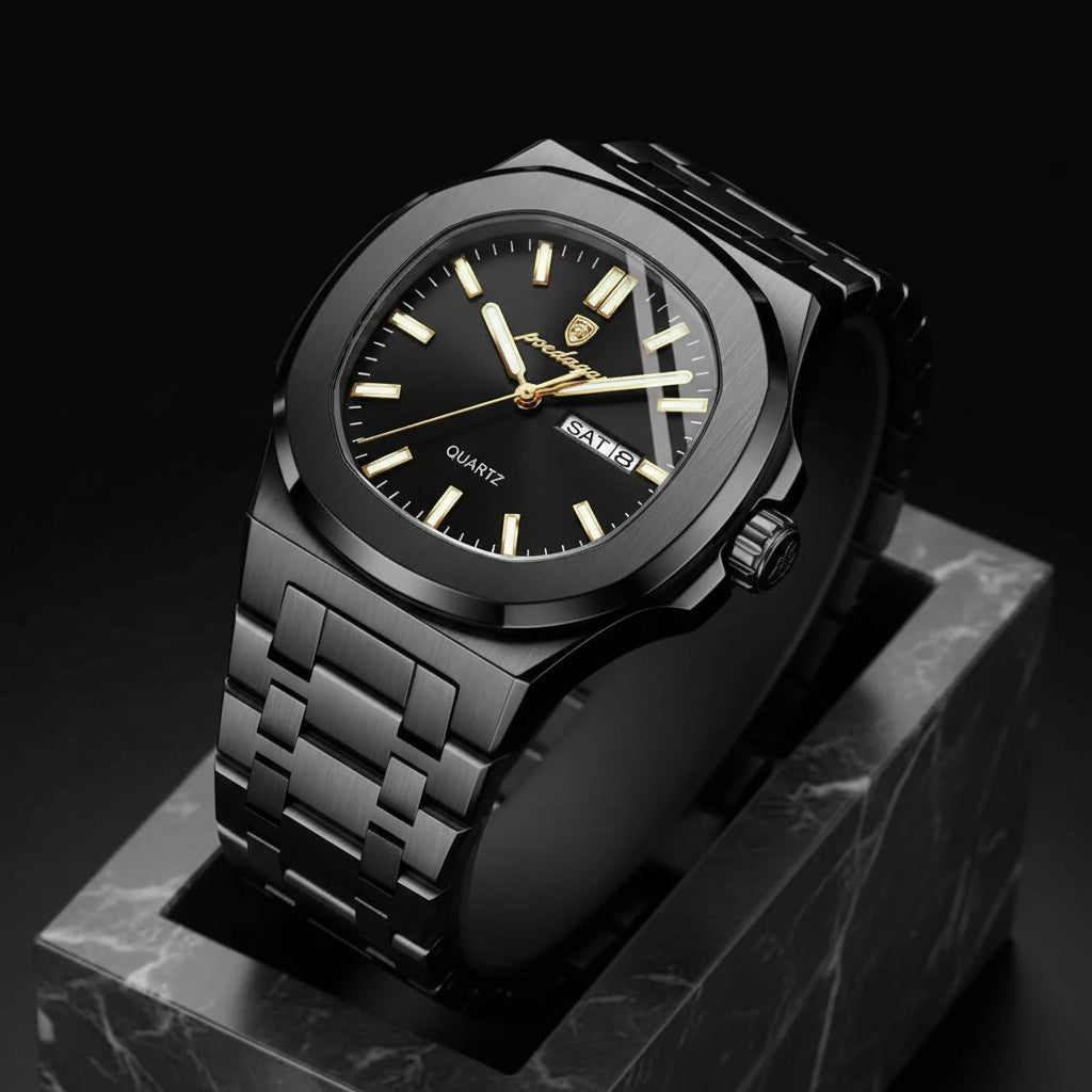 POEDAGAR Luxury Square Men's Watches Waterproof