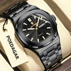 POEDAGAR Luxury Square Men's Watches Waterproof