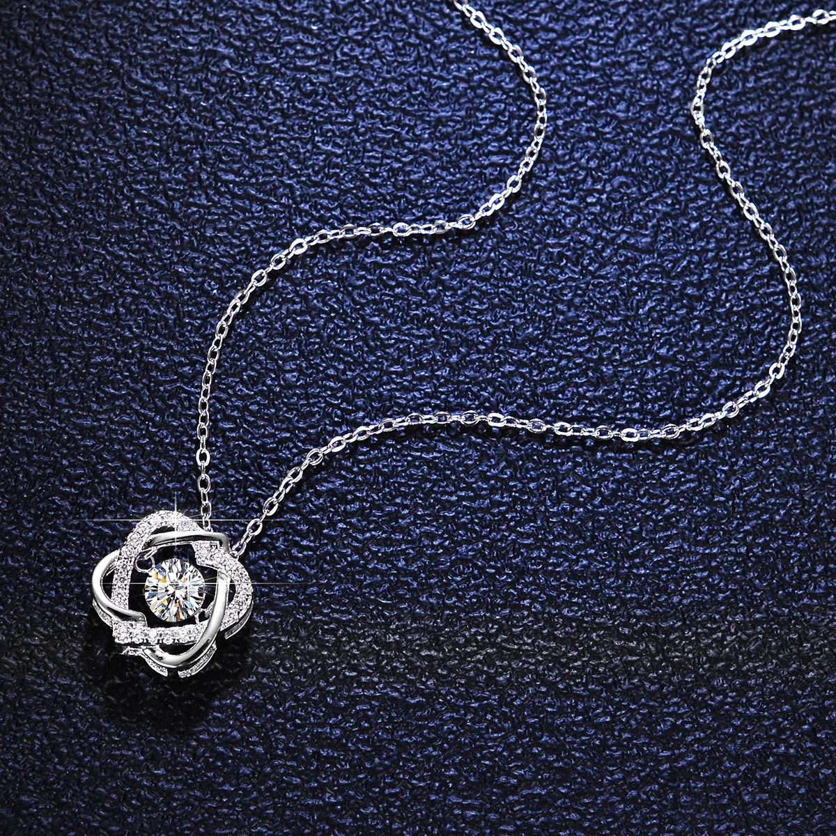0.5ct GRA Moissanite Necklace for Women Sparkling