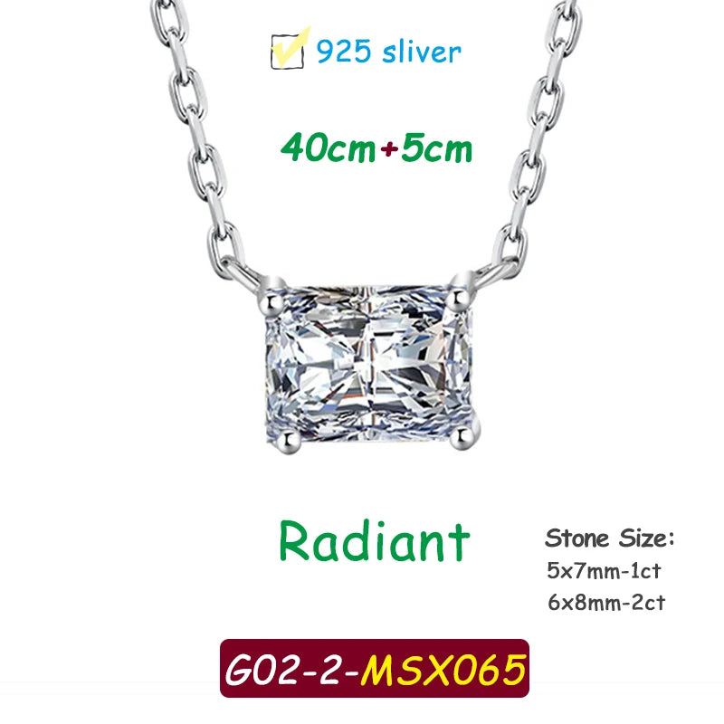 Djmax 1-3ct Classic Moissanite Necklace for Women