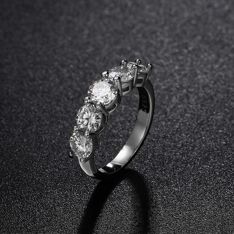 18k White Gold Rings Platinum PT950 Moissanite