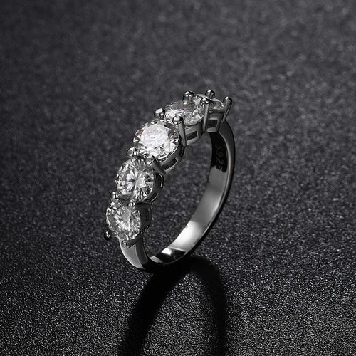 18k White Gold Rings Platinum PT950 Moissanite