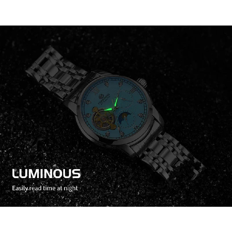 Forsining Tourbillon Automatic Men Watch 24h AM
