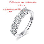 White Gold D Color 4mm Moissanite Ring for Women 1.5CT