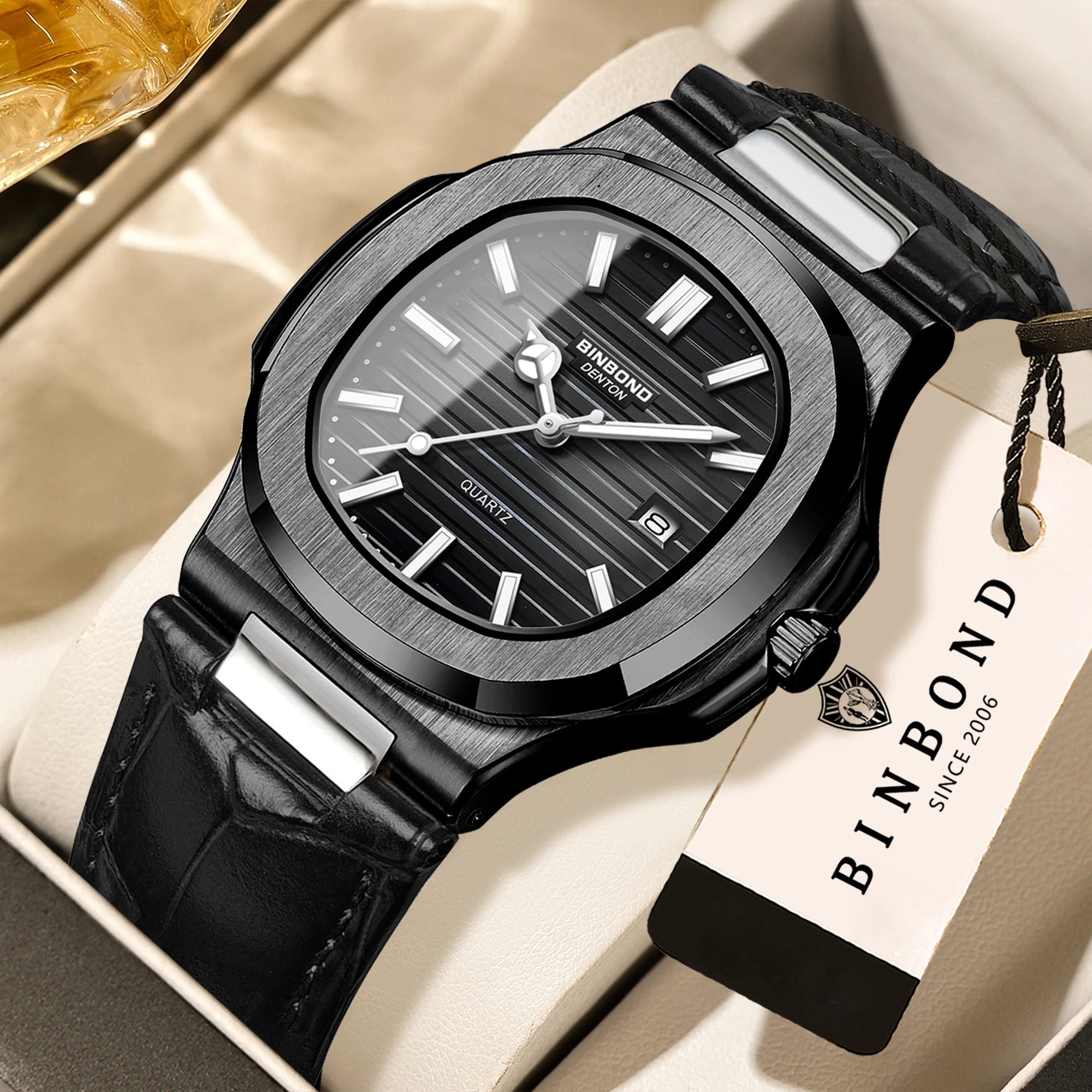 BINBOND precise quartz wristwatches for men luxury - 8
