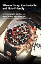 Poedagar Montre-bracelet pour homme à date chronographe
