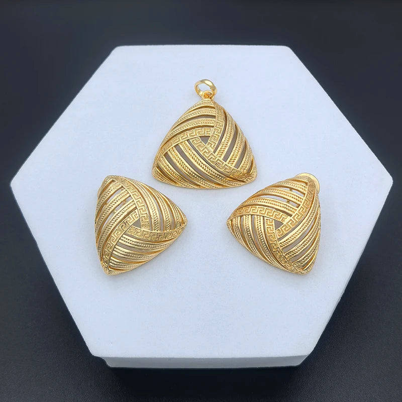 Italian Necklace Earrings Exquisite Gold Plated