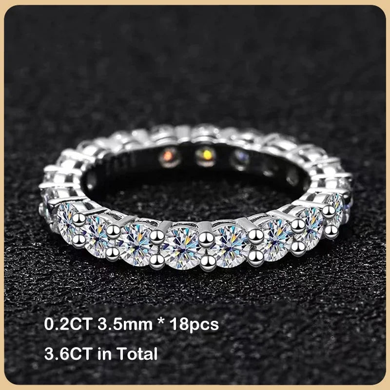 EWYA Luxury 2.2cttw 3mm Moissanite Full Enternity