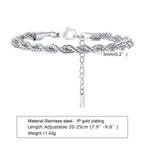 2-5MM Edelstahl-Seilarmbänder für Jungen, verstell