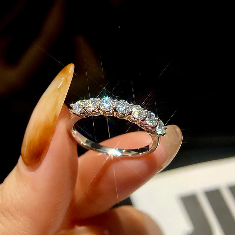 Novary Real Moissanite Ring 925 Sterling Silver - 0.7 carat (total) / Silver / 10, 0.7 carat (total) / Silver / 9, 0.7 carat (total) / Silver / 6, 0.7 carat (total) / Silver / 5, 0.7 carat (total) / Silver / 8, 0.7 carat (total) / Silver / 7