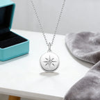 925 Silver Round Star Pendant Necklaces For Women